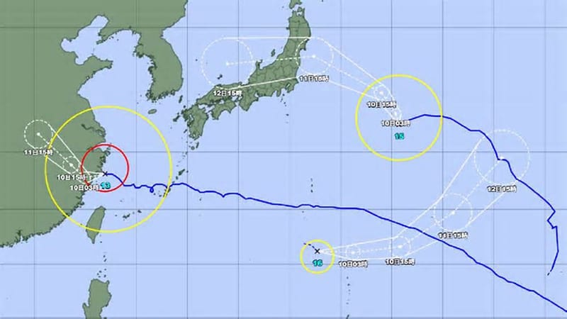 西北太平洋现三台共舞 第16号台风琵鹭正式生成