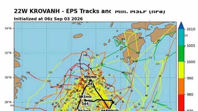 Typhoon SAUDEL has been decommissioned; KROVANH may merge with 97W and make landfall in Japan