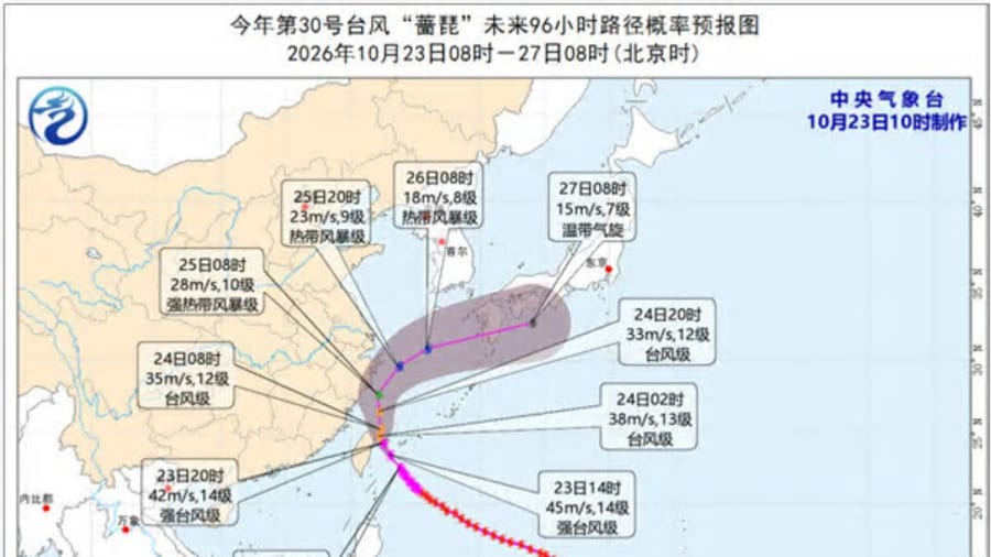 Typhoon CHAMPI to Affect Zhejiang and Taiwan Today and Tomorrow; More Weekend Rain Expected in Northern China